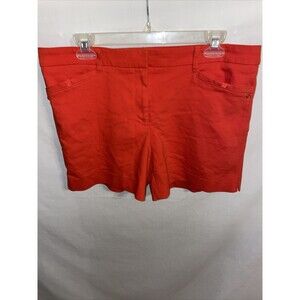 T Tahari Casual Shorts Women’s Size 34 Waist Orange Cotton Blend 5 Ins 10 Rise